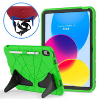 StylePro, Supershell, kids case for iPad 10th generation 10.9" with shoulder strap, 2022 model, green