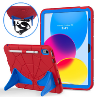 StylePro, Supershell, kids case for iPad 10th generation 10.9" with shoulder strap, 2022 model, red