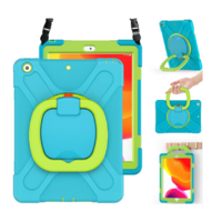 StylePro, tough shockproof kids case with rotating stand & shoulder strap for iPad 10.2" 7th, 8th & 9th gen, light blue